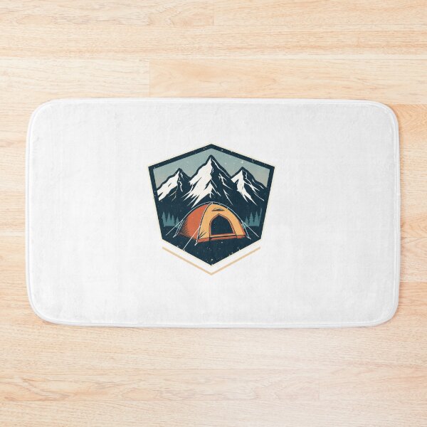 Item preview, Retro Mountain Hiking Badge Camping Tent designed and sold by Everyday Motif.