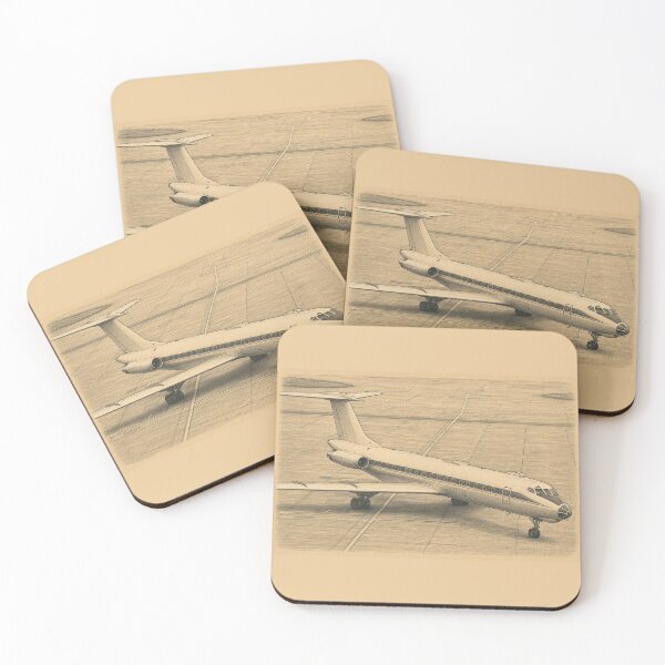 Item preview, Vintage Engraving Style Classic Rear-Engine Jet Airliner Illustration designed and sold by EMairplanes.