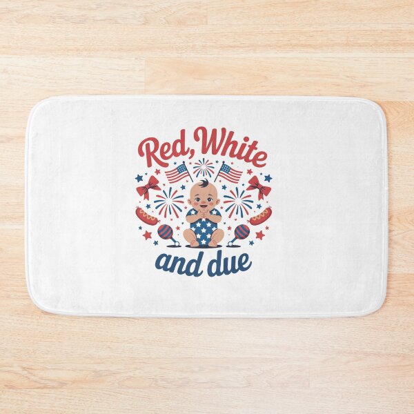 Item preview, Red White and Due Patriotic Pregnancy Announcement designed and sold by DariaOltes.