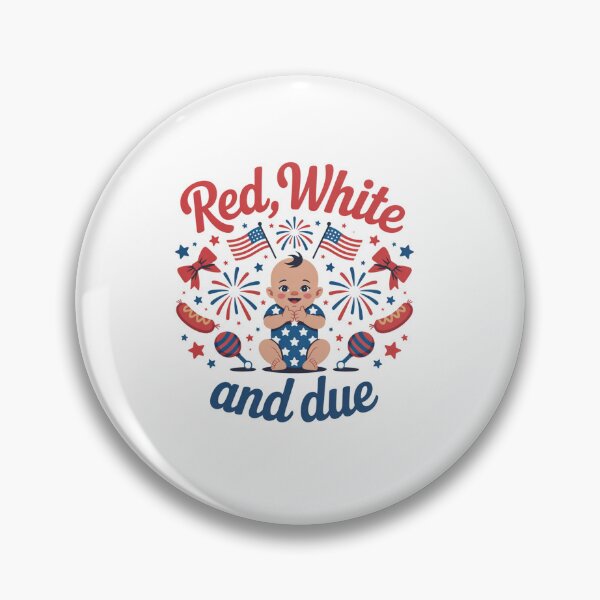 Item preview, Red White and Due Patriotic Pregnancy Announcement designed and sold by DariaOltes.