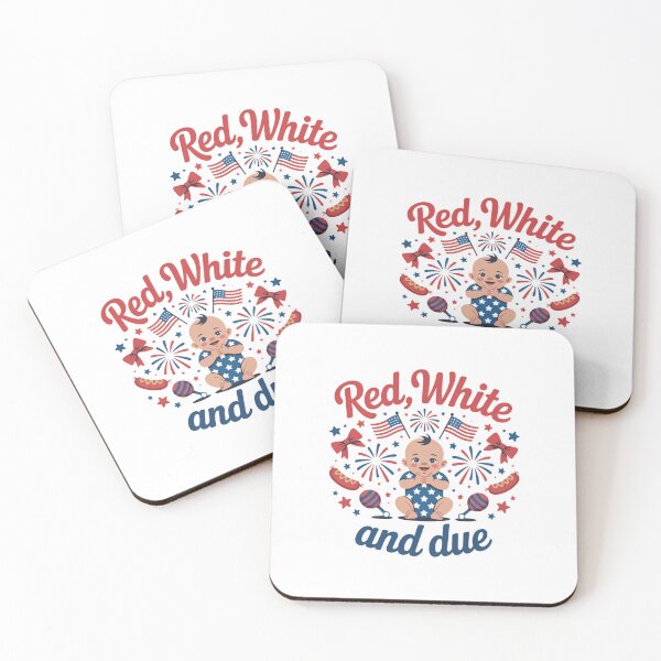 Item preview, Red White and Due Patriotic Pregnancy Announcement designed and sold by DariaOltes.
