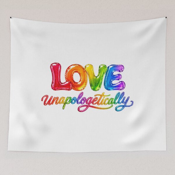 Item preview, Love Unapologetically Rainbow Glass Typography LGBTQ Pride Design designed and sold by RoPrincess.