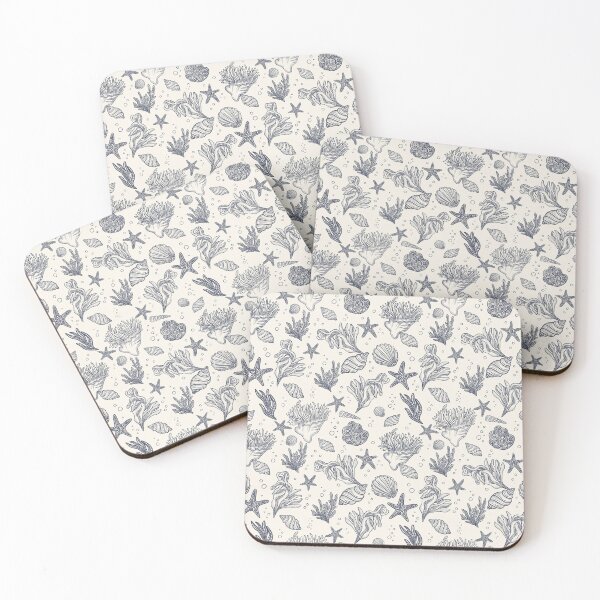 Item preview, Tidepool Toile Vintage Coastal Pattern designed and sold by CI Creative Design LLC.