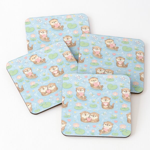 Item preview, Otter Heart Pond Pattern designed and sold by Soft Berry Studio.