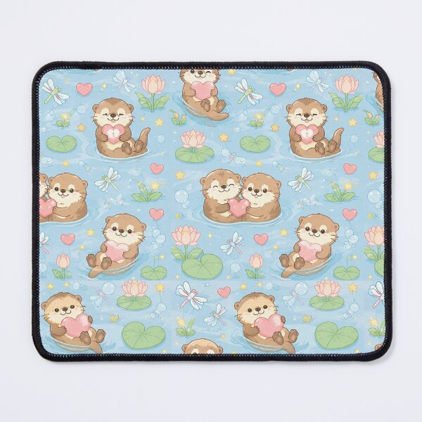 Item preview, Otter Heart Pond Pattern designed and sold by Soft Berry Studio.