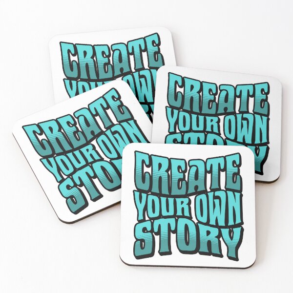 Item preview, Create Your Own Story – Inspirational Retro Typography Design - Black Outline designed and sold by AleksaDesignMTL.