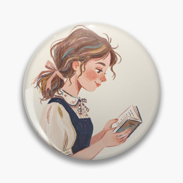 Item preview, Cozy Cottagecore Girl Reading a Book Illustration designed and sold by Pasteltone.
