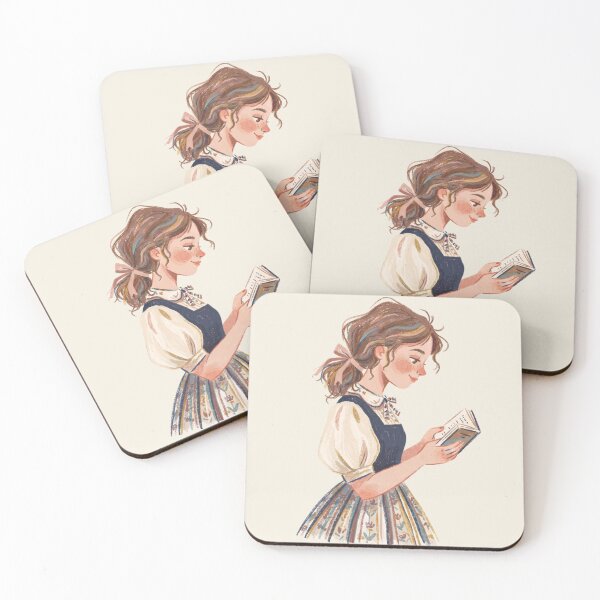 Item preview, Cozy Cottagecore Girl Reading a Book Illustration designed and sold by Pasteltone.