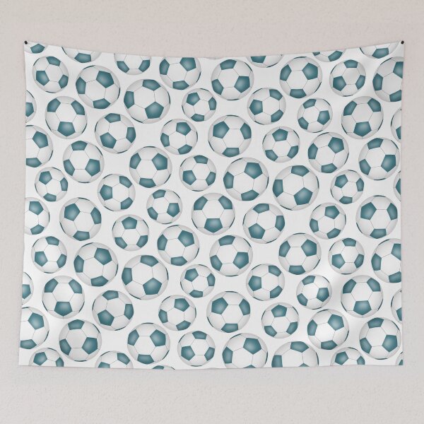 Item preview, Simple soccer balls pattern - teal designed and sold by katzdzynes.