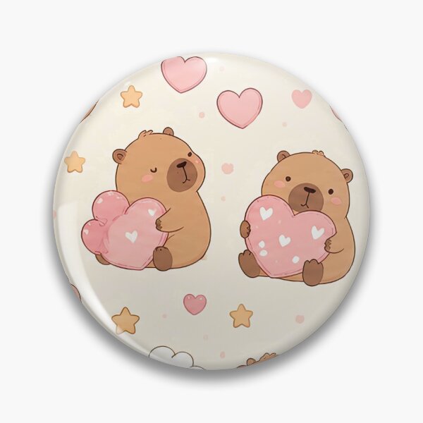 Item preview, Capybara Cozy Heart Pattern designed and sold by Soft Berry Studio.