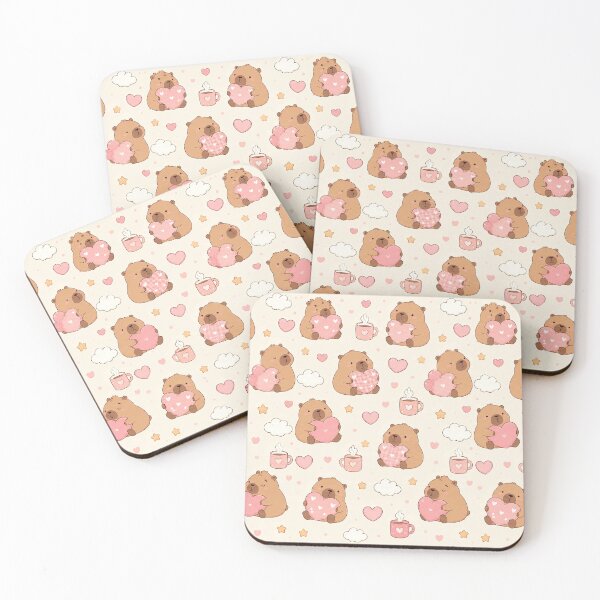 Item preview, Capybara Cozy Heart Pattern designed and sold by Soft Berry Studio.