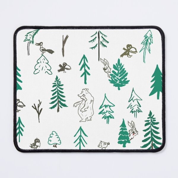 Item preview, Minimal Forest Doodle Pattern | Woodland Nature Art designed and sold by S.K.Singh.