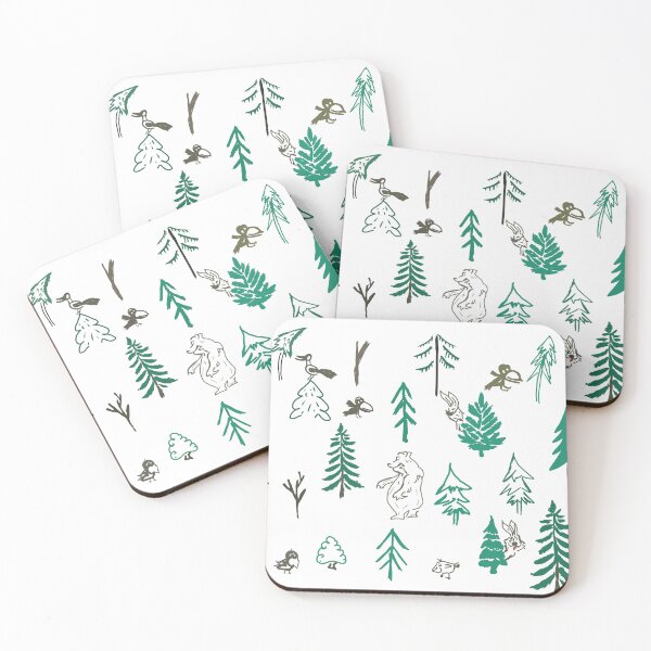 Item preview, Minimal Forest Doodle Pattern | Woodland Nature Art designed and sold by S.K.Singh.