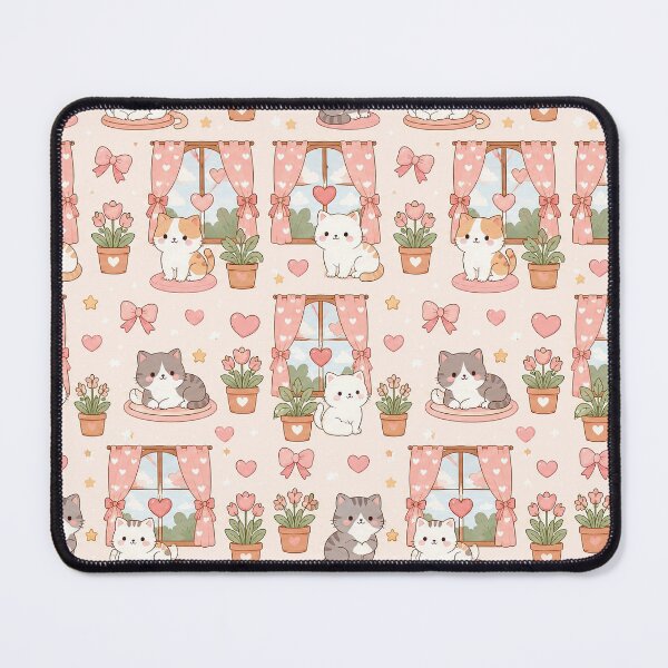 Item preview, Cozy Cat Heart Window Pattern designed and sold by Soft Berry Studio.
