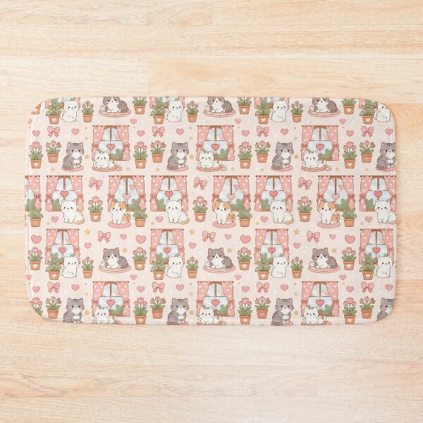 Item preview, Cozy Cat Heart Window Pattern designed and sold by Soft Berry Studio.