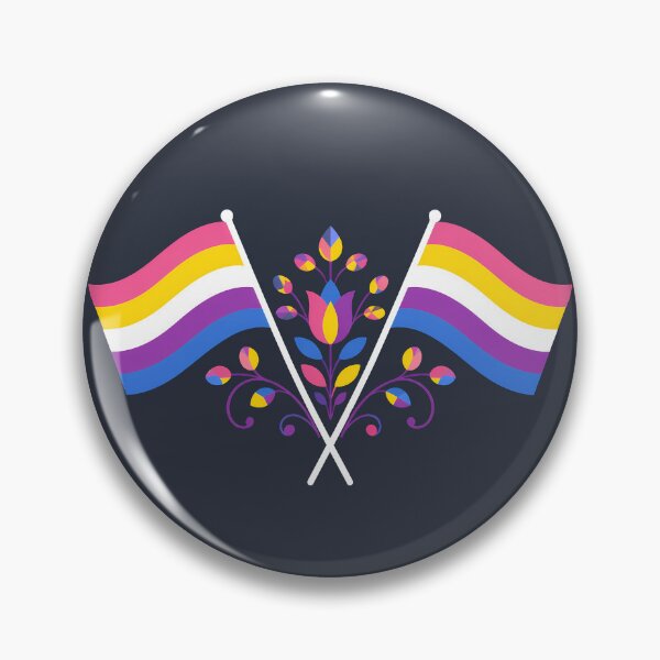 Item preview, Bigender Pride Flag Folk Motif – © heidiannemorris Scandinavian Folk Art designed and sold by FOLK ART FUSION.