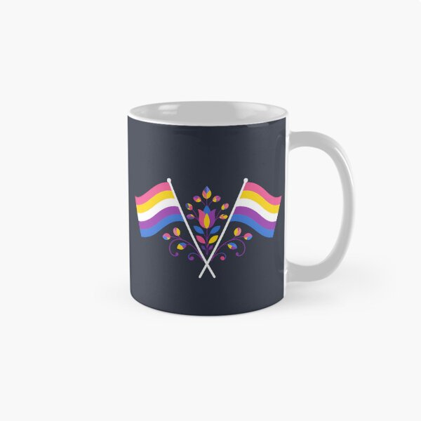 Item preview, Bigender Pride Flag Folk Motif – © heidiannemorris Scandinavian Folk Art designed and sold by FOLK ART FUSION.