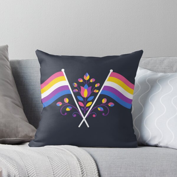 Item preview, Bigender Pride Flag Folk Motif – © heidiannemorris Scandinavian Folk Art designed and sold by FOLK ART FUSION by heidiannemorris.