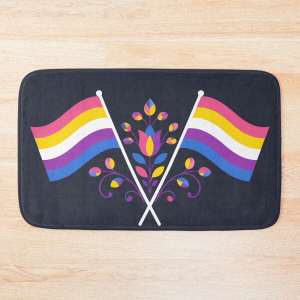 Item preview, Bigender Pride Flag Folk Motif – © heidiannemorris Scandinavian Folk Art designed and sold by FOLK ART FUSION.