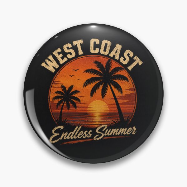 Item preview, West Coast Endless Summer – Vintage Retro Sunset Palm Trees Beach T-Shirt designed and sold by ZafTeez.