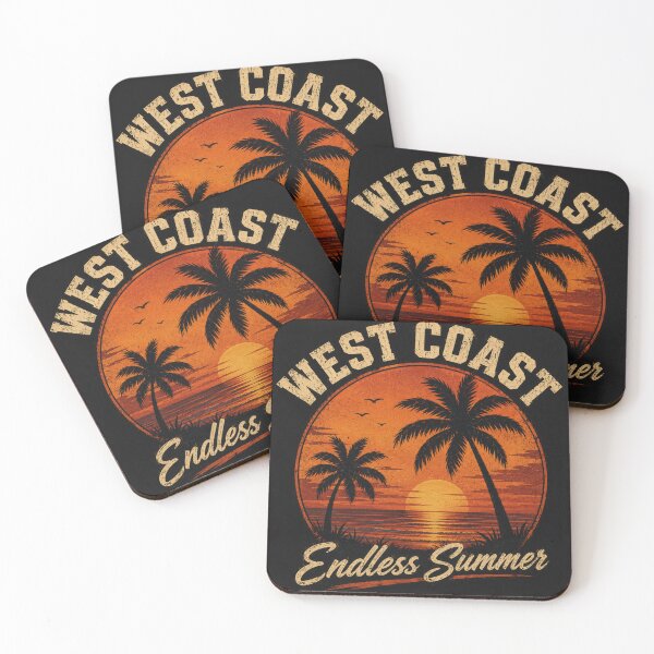 Item preview, West Coast Endless Summer – Vintage Retro Sunset Palm Trees Beach T-Shirt designed and sold by ZafTeez.