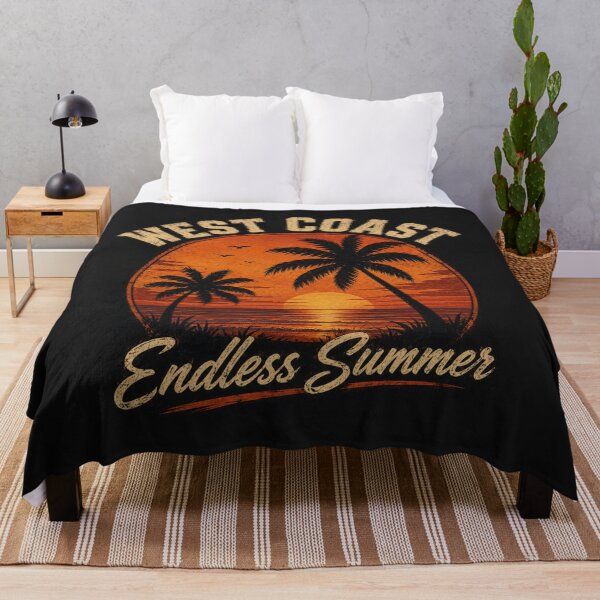 Item preview, West Coast Endless Summer – Vintage Retro Sunset Palm Trees Beach T-Shirt designed and sold by ZafTeez.
