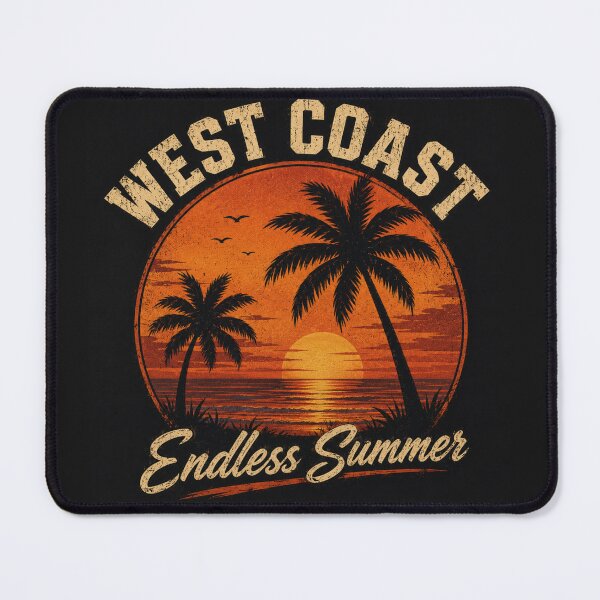 Item preview, West Coast Endless Summer – Vintage Retro Sunset Palm Trees Beach T-Shirt designed and sold by ZafTeez.