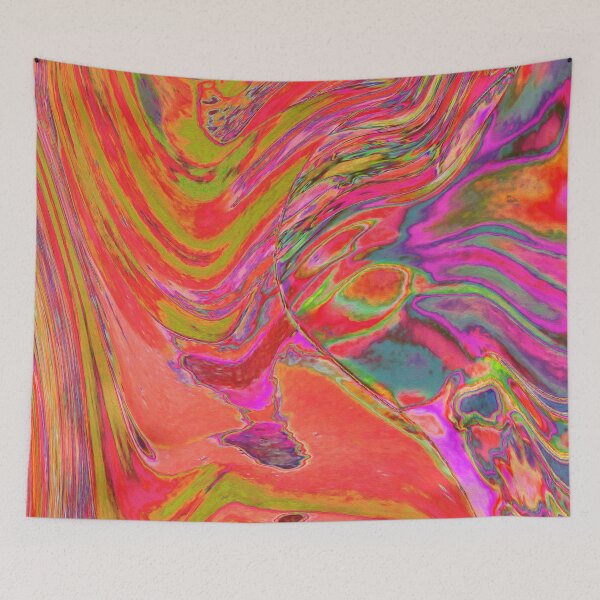 Item preview, Cool Abstract Chartreuse and Red Groovy Retro designed and sold by myrubiogarden.