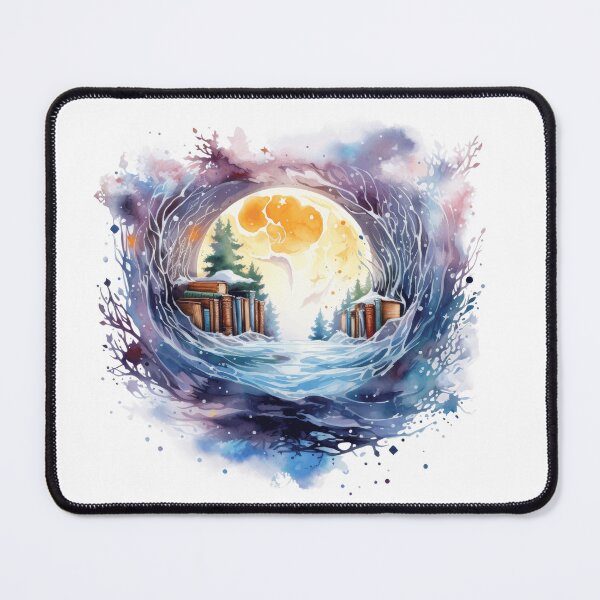 Item preview, Enchanted Moonlit Book Portal Fantasy Watercolor designed and sold by ZetaLoom.