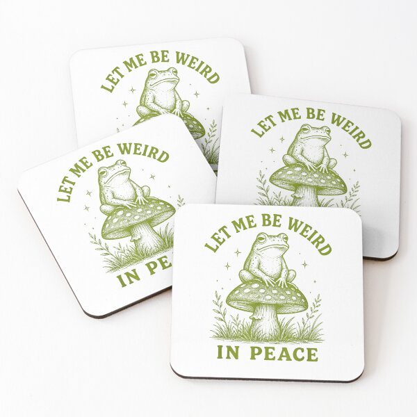 Item preview, Funny Frog Mushroom Let Me Be Weird in Peace Vintage Nature Quote designed and sold by Rahamkshop.