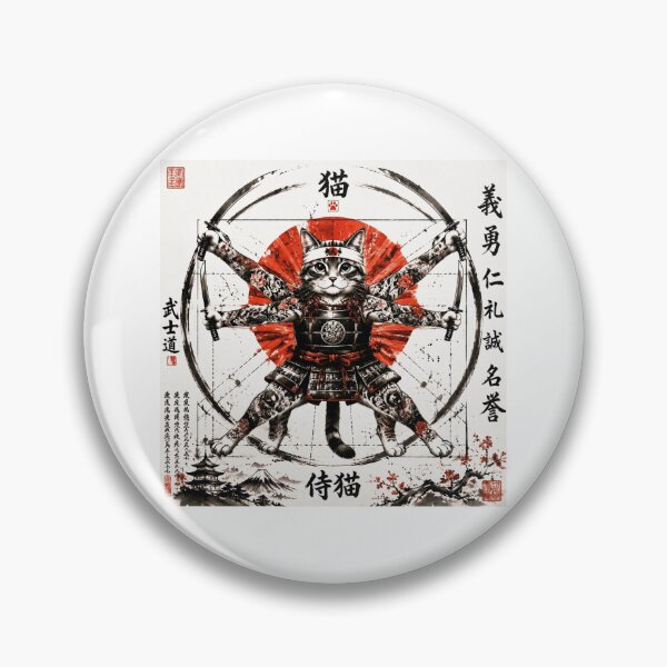 Item preview, Shogun Chat - The Samurai with 4 Katanas and Bushido designed and sold by Natalia-Vlad.