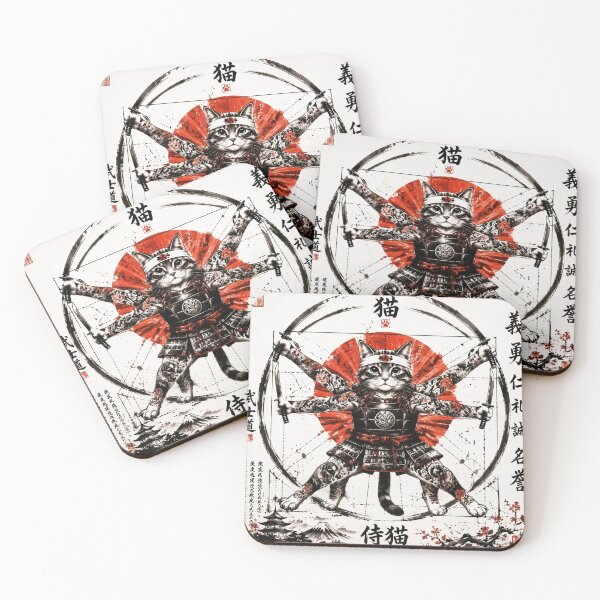 Item preview, Shogun Chat - The Samurai with 4 Katanas and Bushido designed and sold by Natalia-Vlad.