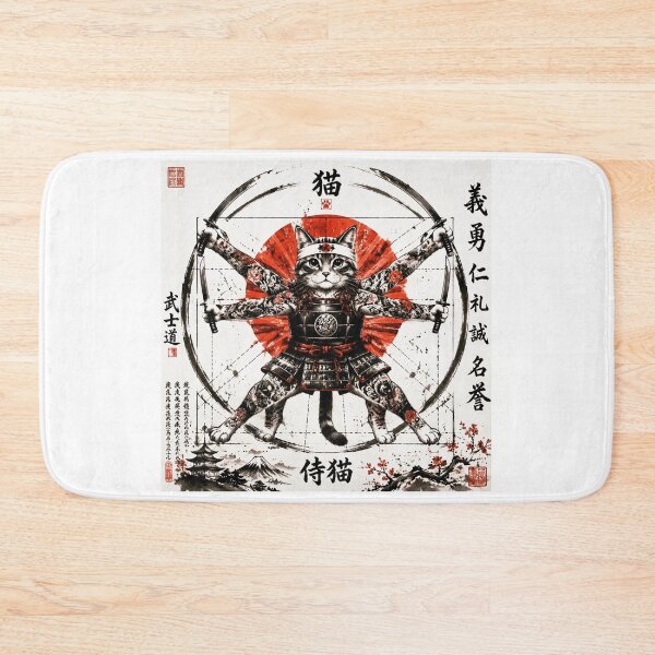 Item preview, Shogun Chat - The Samurai with 4 Katanas and Bushido designed and sold by Natalia-Vlad.
