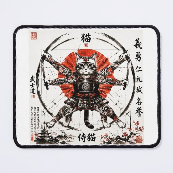 Item preview, Shogun Chat - The Samurai with 4 Katanas and Bushido designed and sold by Natalia-Vlad.