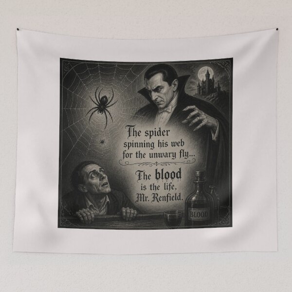 Item preview, The spider spinning its web for the unwary fly... The blood is the life, Mr. Renfield designed and sold by CinemaChronik.