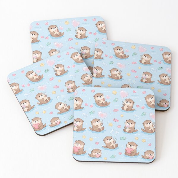 Item preview, Otter Heart Bubble Pattern designed and sold by Soft Berry Studio.