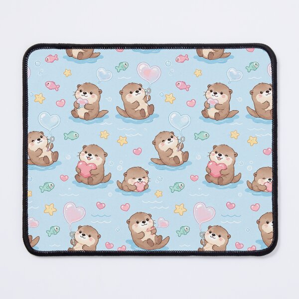 Item preview, Otter Heart Bubble Pattern designed and sold by Soft Berry Studio.