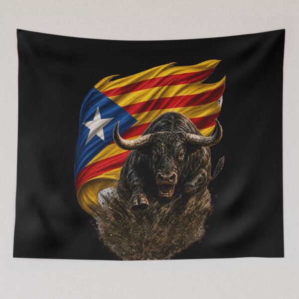 Item preview, Fierce Catalan Bull Estelada Flag designed and sold by FREENATION2026.