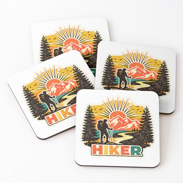 Artikelvorschau, HIKER – Retro-Aufkleber für erdige Bergabenteuer entworfen und verkauft von GabeMountainArt.