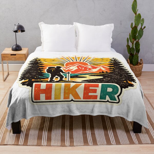 Item preview, HIKER – Retro Earthy Mountain Adventure Sticker designed and sold by GabeMountainArt.