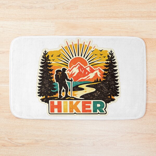 Item preview, HIKER – Retro Earthy Mountain Adventure Sticker designed and sold by GabeMountainArt.