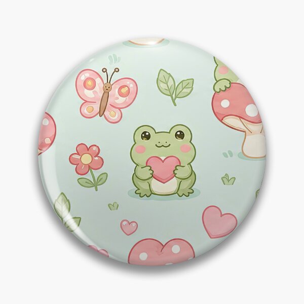 Item preview, Frog Heart Mushroom Pattern designed and sold by Soft Berry Studio.