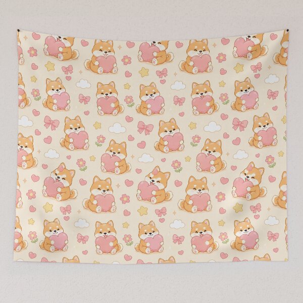 Item preview, Shiba Inu Sweetheart Pattern designed and sold by Soft Berry Studio.