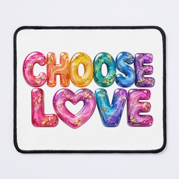 Item preview, Choose Love Rainbow Glass Heart Typography LGBTQ Pride Design designed and sold by RoPrincess.
