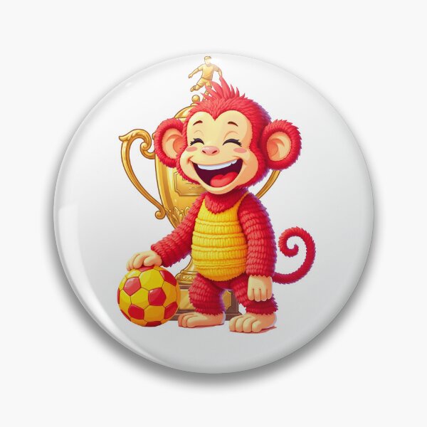 Item preview, Happy Red Monkey Soccer Champion designed and sold by canvahub.