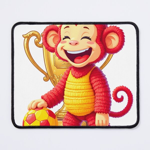 Item preview, Happy Red Monkey Soccer Champion designed and sold by canvahub.