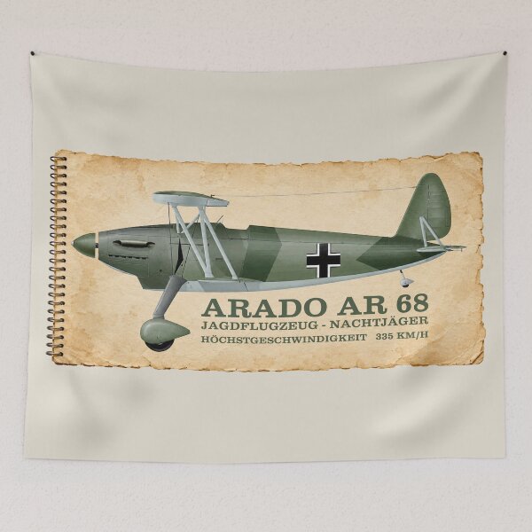 Item preview, Arado Ar 68 Interwar German Biplane Fighter Diagram Info designed and sold by MilitaryMart.