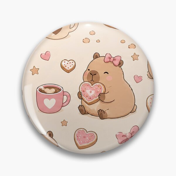 Item preview, Capybara Heart Cookie Pattern designed and sold by Soft Berry Studio.