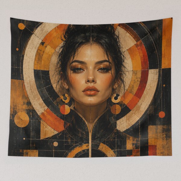 Item preview, Geometric Muse | Modern Abstract Portrait | Industrial Contemporary Wall Art designed and sold by A-T-H.