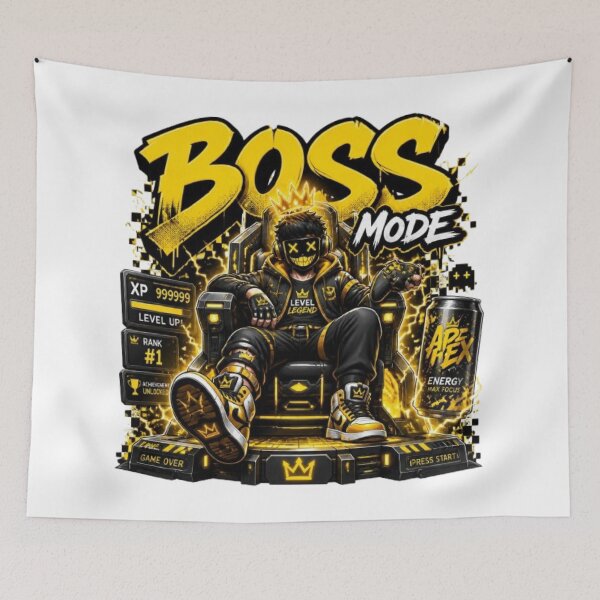Item preview, BOSS MODE Gaming Sticker | Neon Esports Streetwear Graphic Design designed and sold by Stylestickers55.